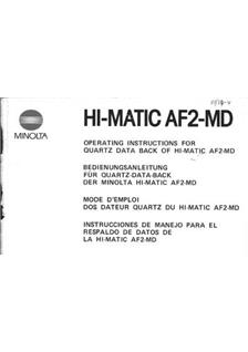 Minolta HiMatic AF 2 M manual. Camera Instructions.